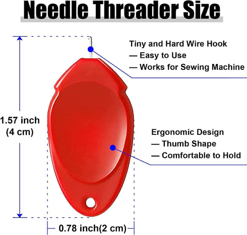 TOOVREN Needle Threader for Hand Sewing 12 Pcs Plastic Wire Hook Simple Threader for Needles Small Eye Needle Threader for Sewing Machine Needle T...